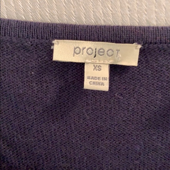 Navy Off the Shoulder, Long Sleeve Sweater - Picture 4 of 4